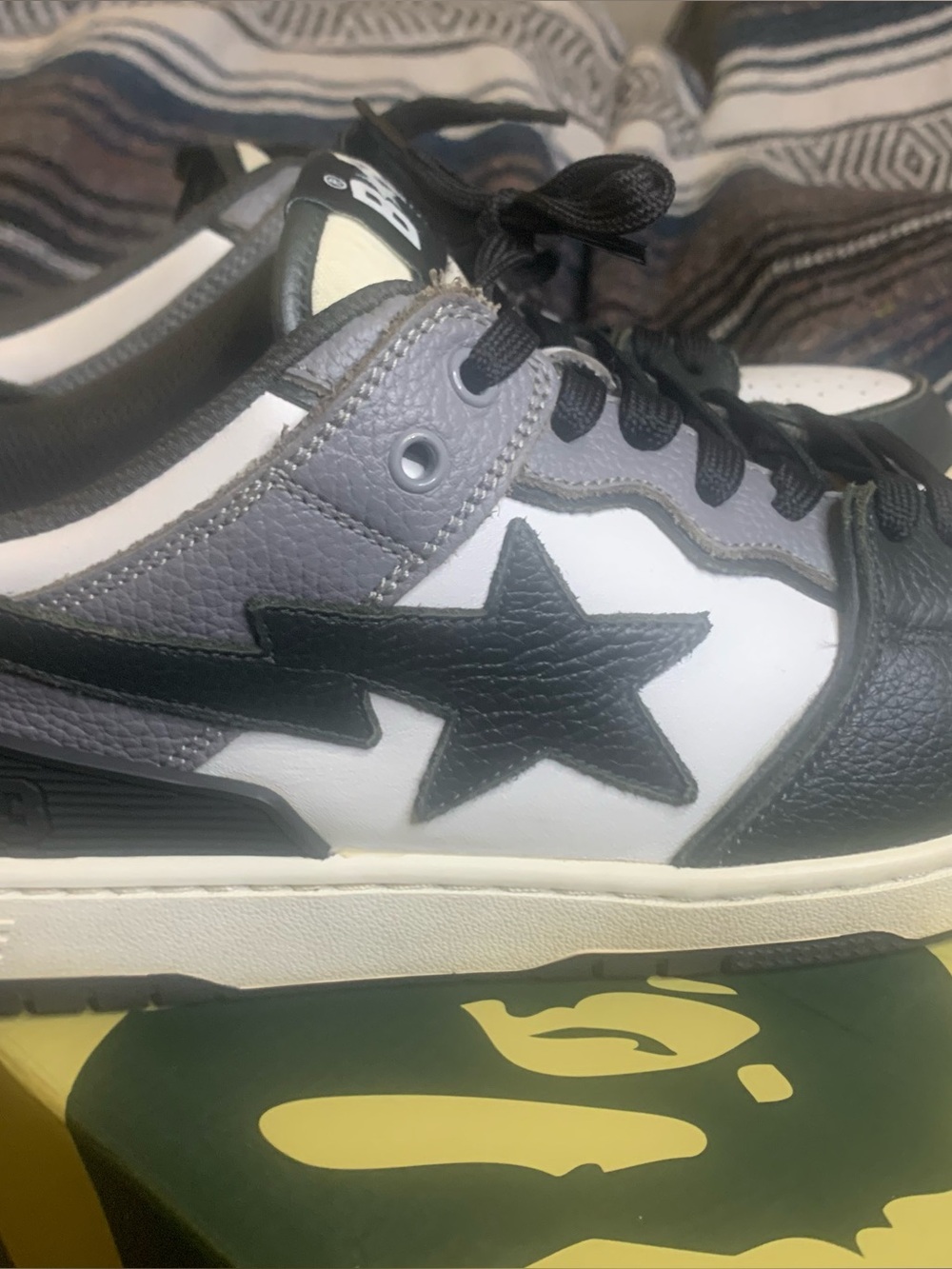 Bape Sk8 Sta #5 black white grey in size 11 mens